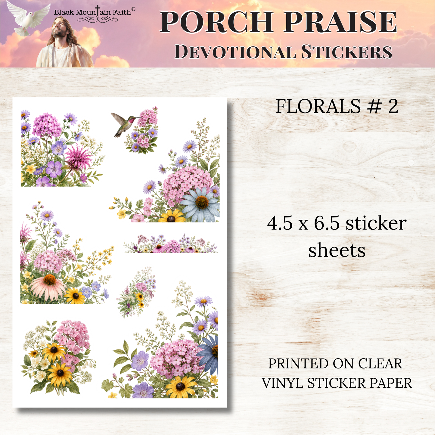 Porch Praise INDIVIDUAL Devotional Sticker Sheets | Scriptures for Everyday Worship