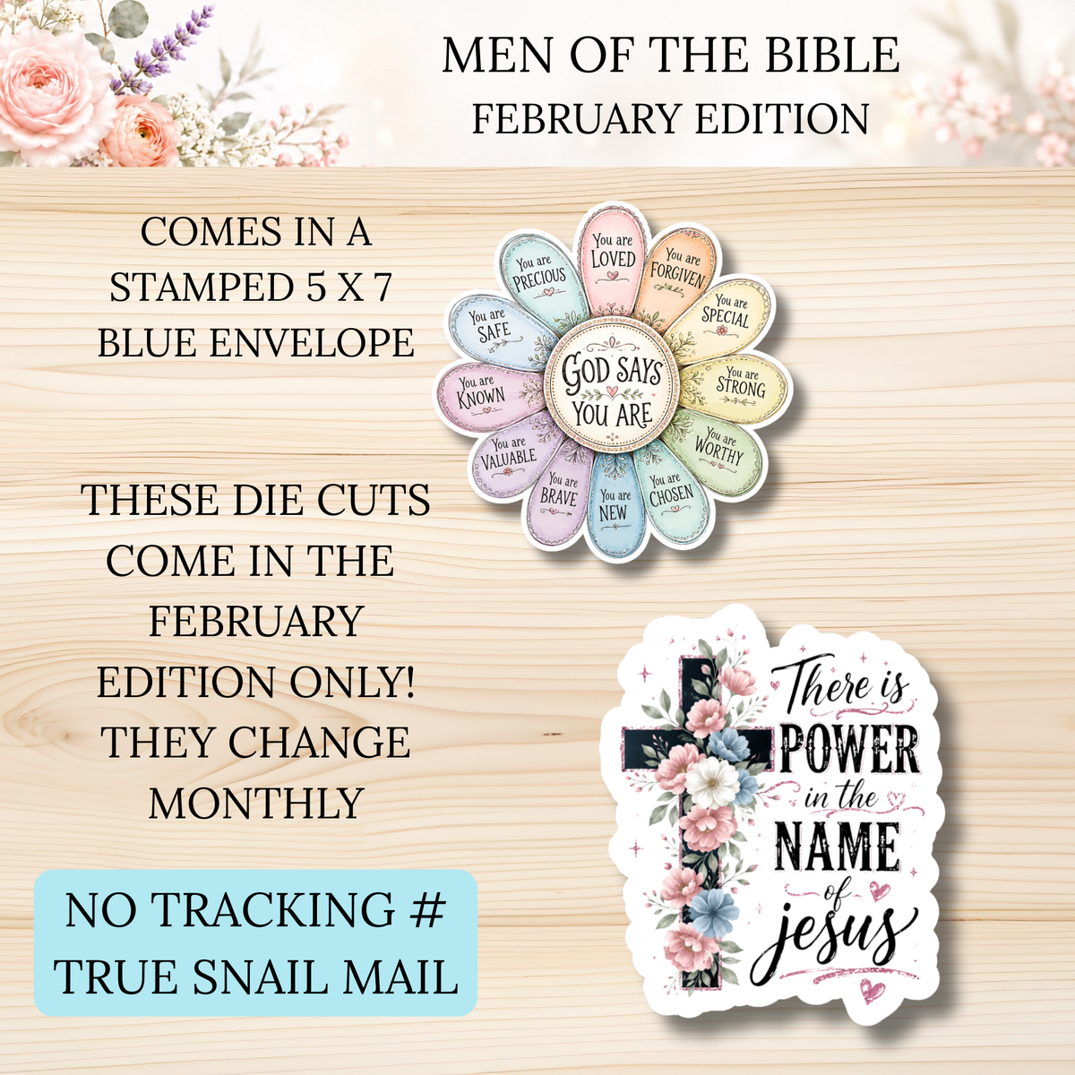 FEBRUARY Men of the Bible Snail Mail Stickers PAST EDITION