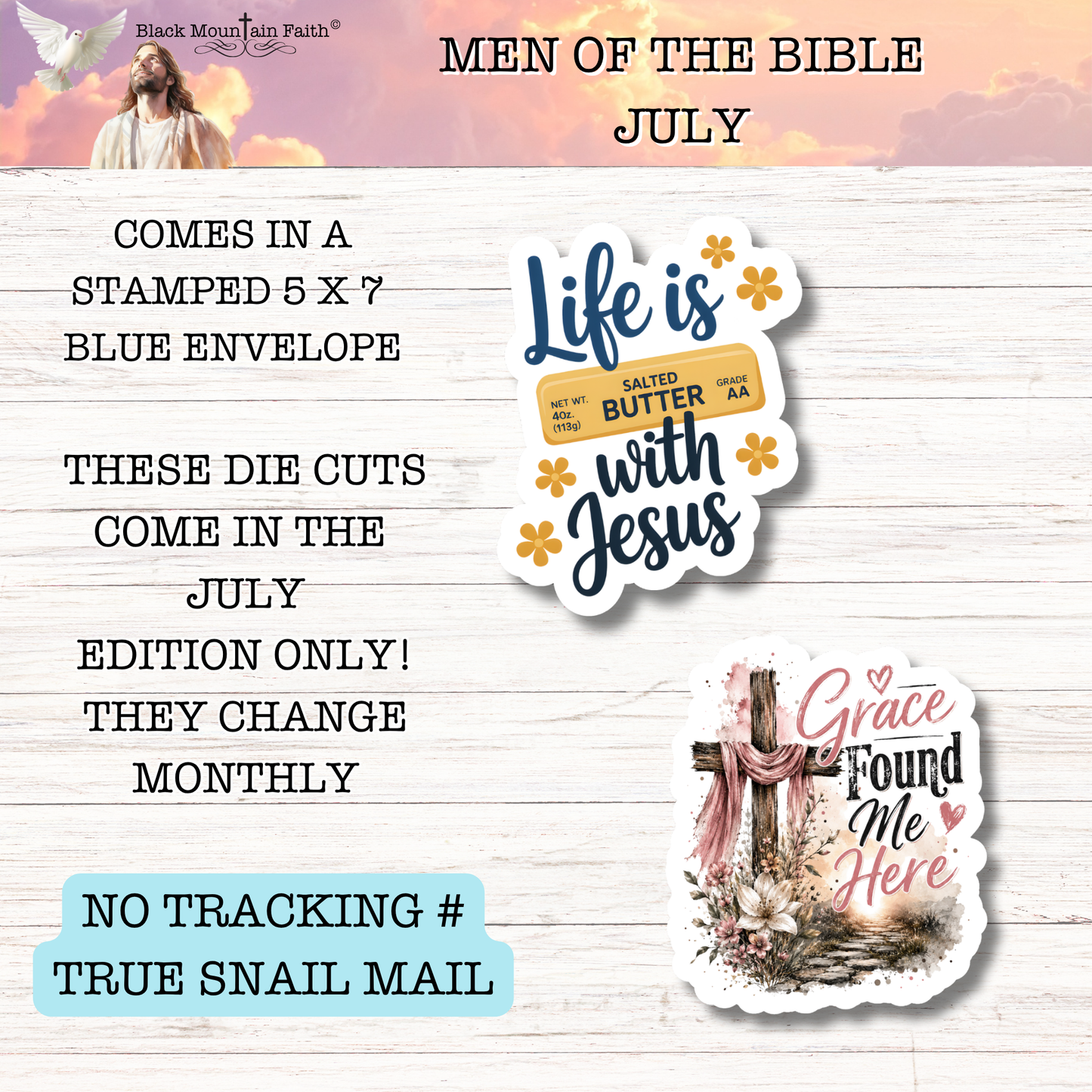 Men of the Bible Snail Mail Stickers MONTHLY SUBSCRIPTION