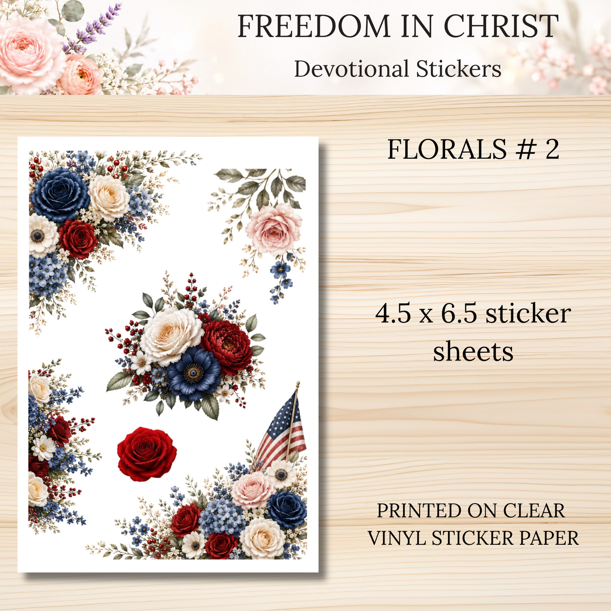 Freedom in Christ INDIVIDUAL Devotional Sticker Sheets | Scriptures for Free Living