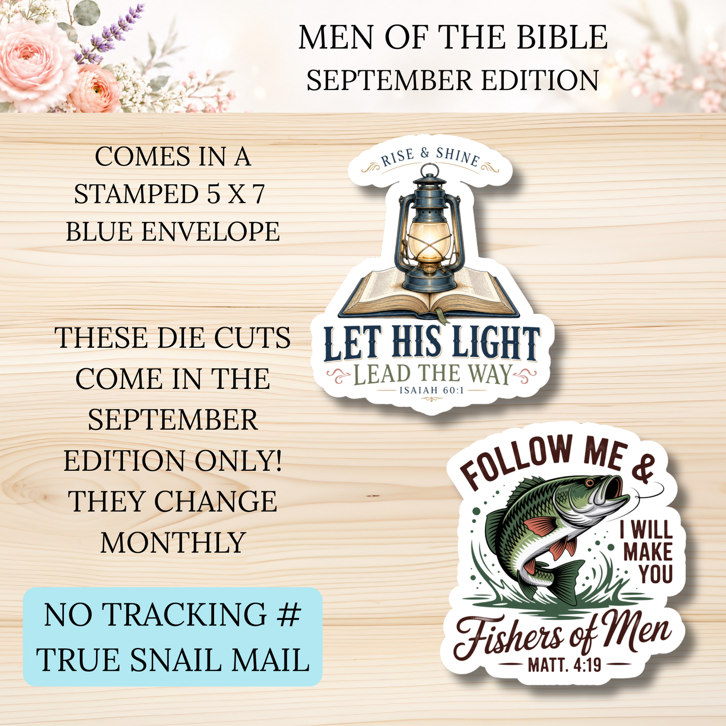 SEPTEMBER Men of the Bible Snail Mail Stickers PAST EDITION