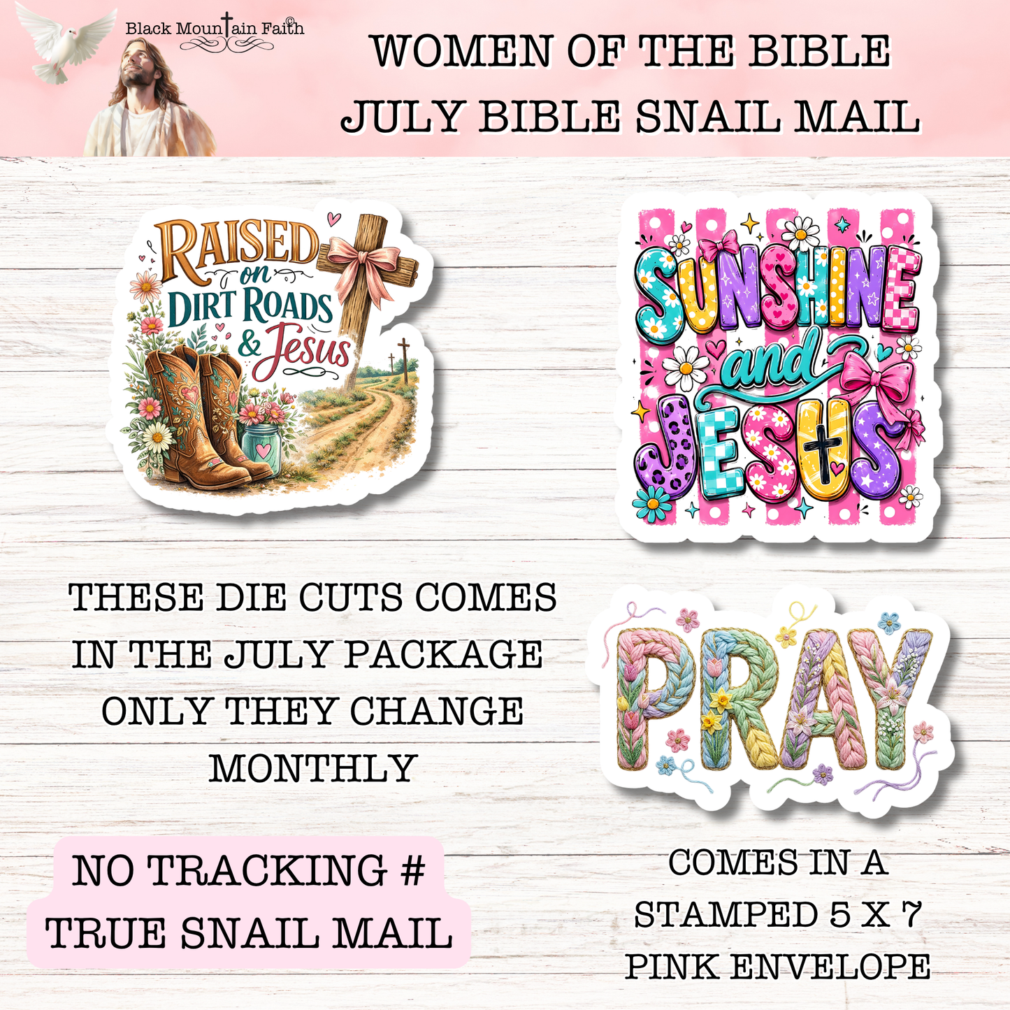 Women of the Bible Snail Mail Stickers JULY EDITION Stand Alone Listing