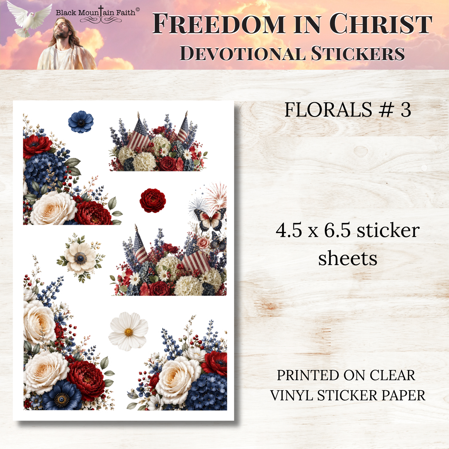 Freedom in Christ INDIVIDUAL Devotional Sticker Sheets | Scriptures for Free Living