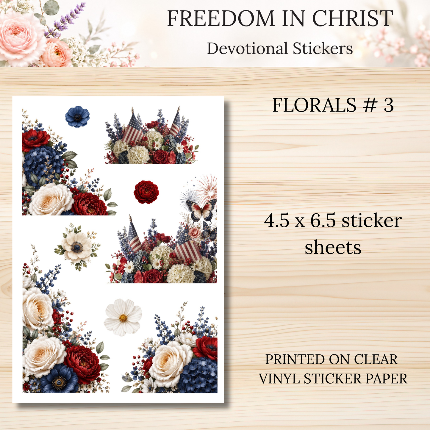 Freedom in Christ INDIVIDUAL Devotional Sticker Sheets | Scriptures for Free Living