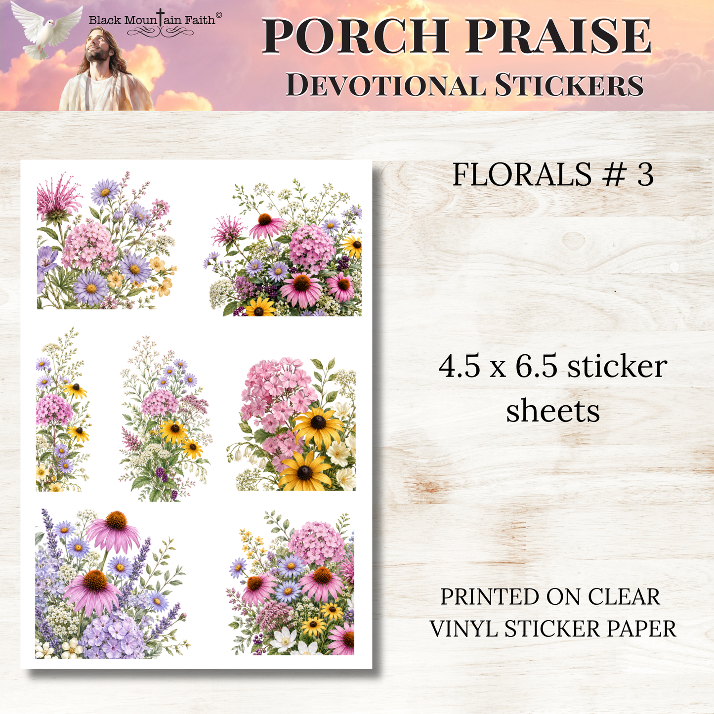 Porch Praise INDIVIDUAL Devotional Sticker Sheets | Scriptures for Everyday Worship