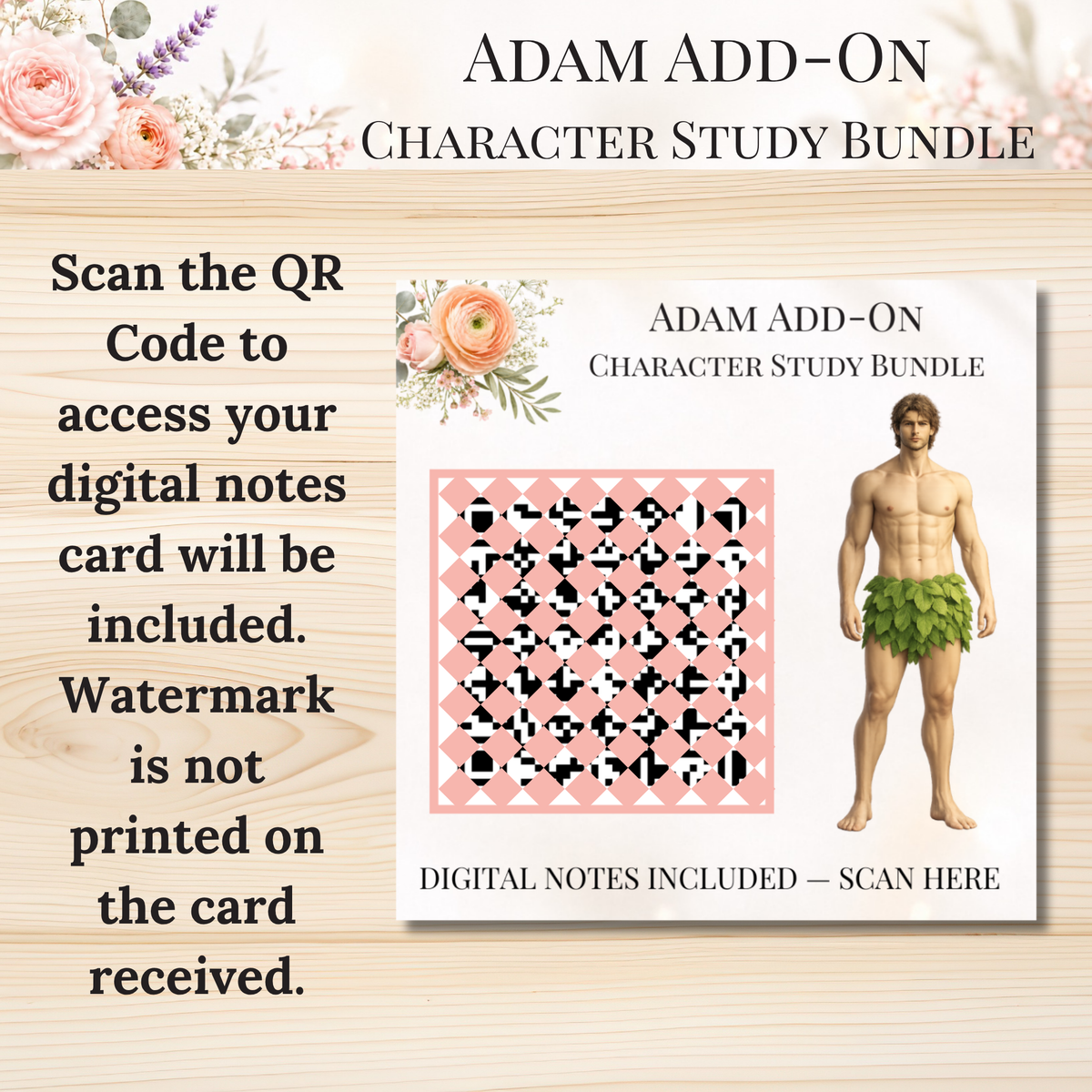 Adam Add-On Character Study Bundle | Physical Bible Study Notes, Tip-Ins, Stickers & Bible Margin Labels
