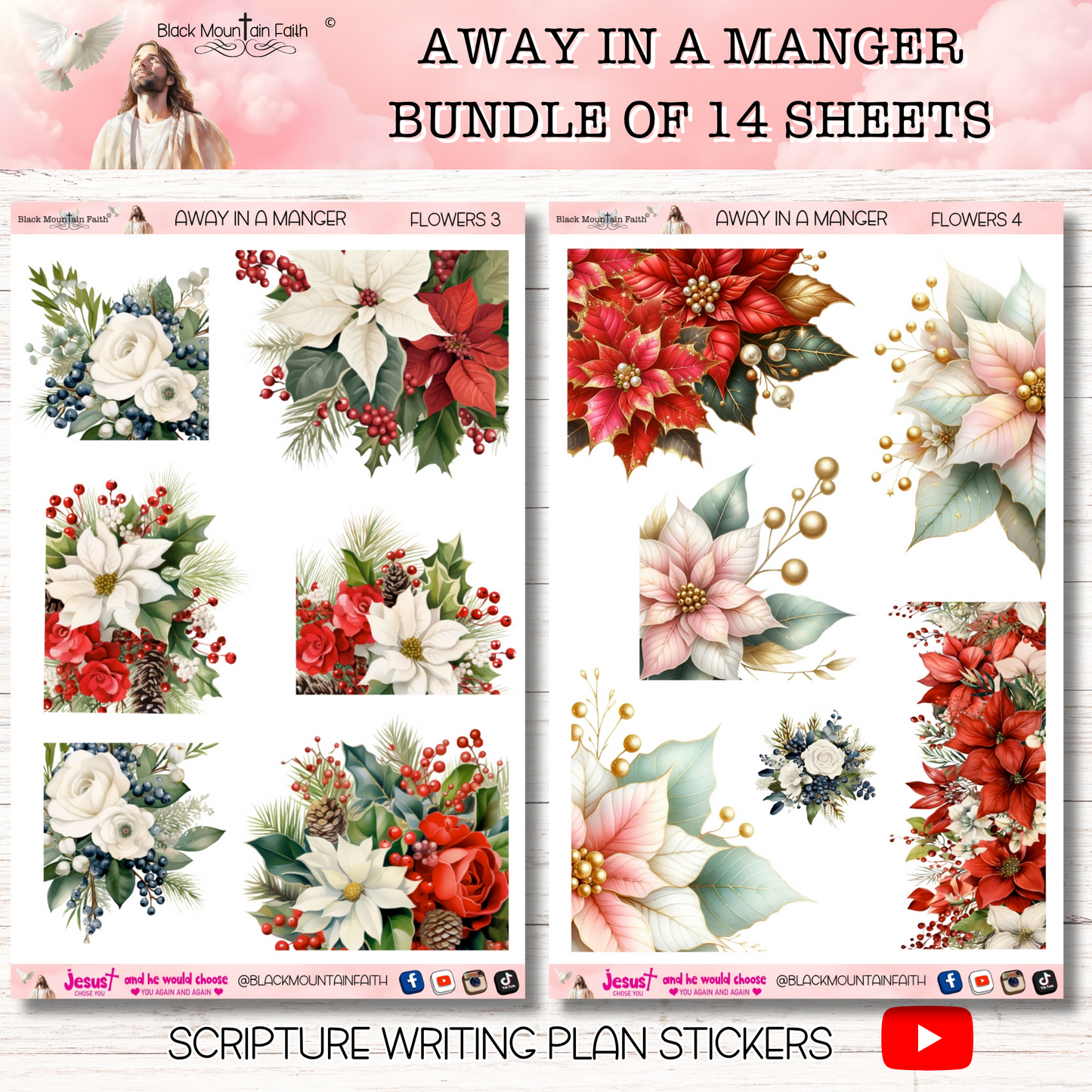 BUNDLE Away in a Manger Scripture Writing Plan Stickers