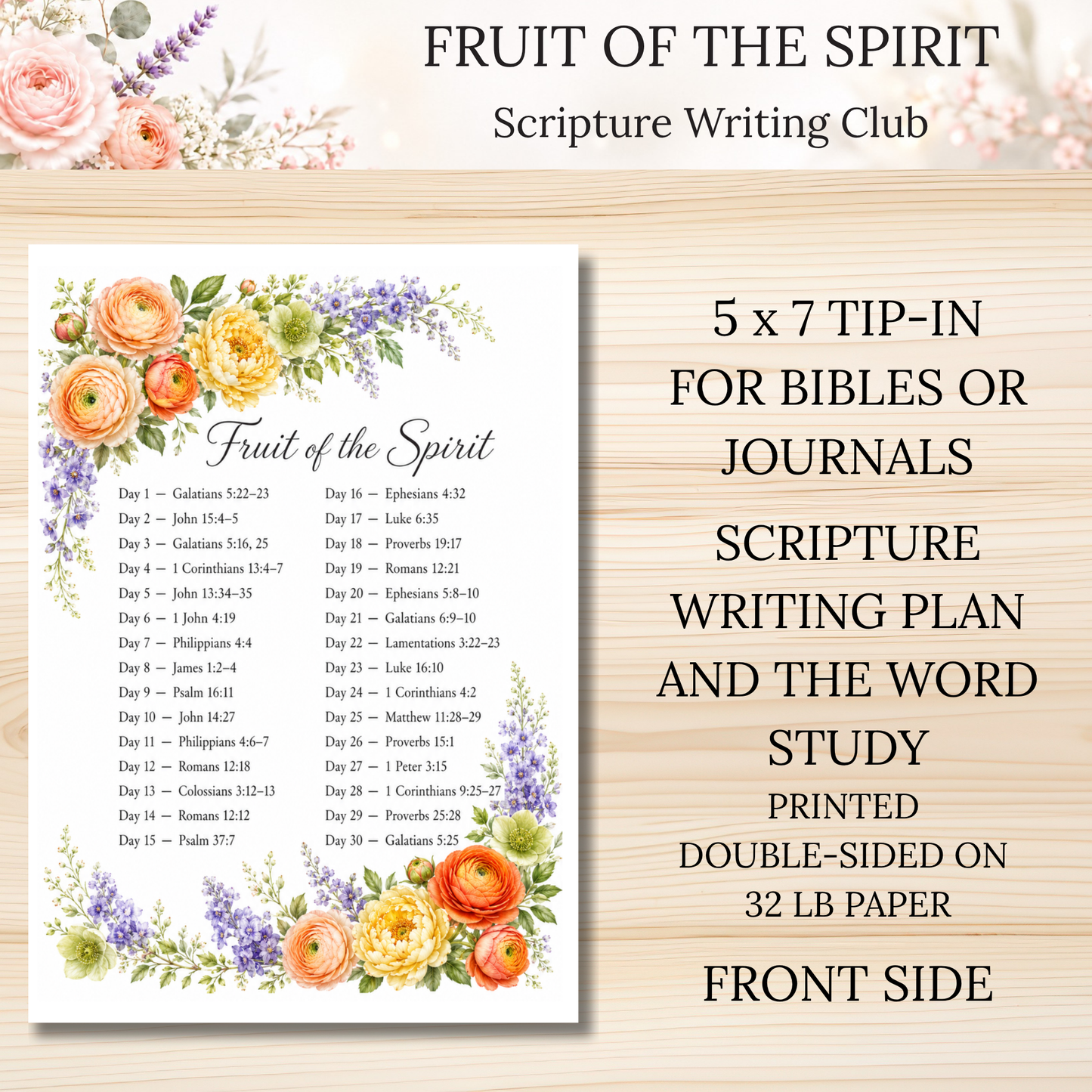 Fruit of the Spirit Scripture Writing Club | Scriptures for Spiritual Fruits
