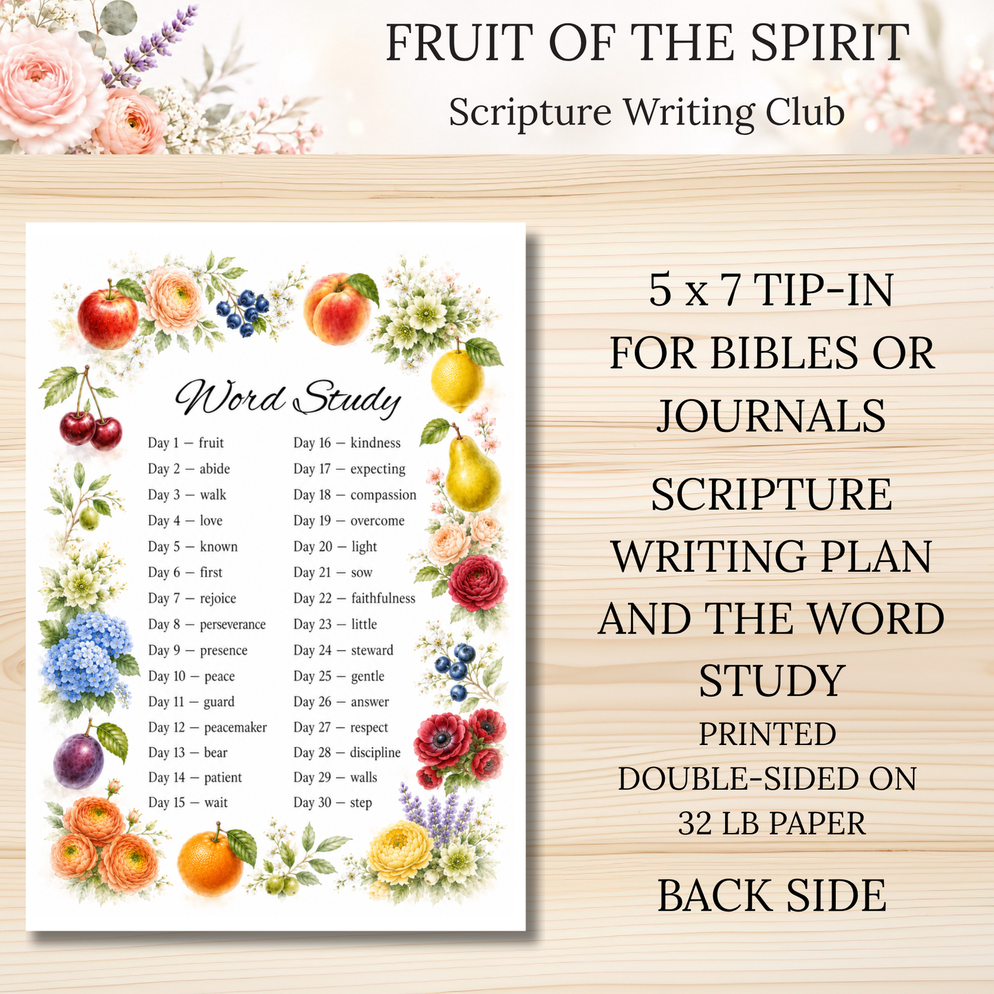Fruit of the Spirit Scripture Writing Club | Scriptures for Spiritual Fruits