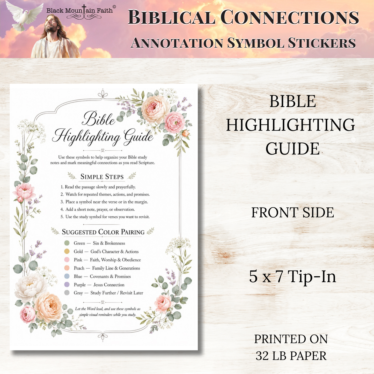 Biblical Connections Annotation Symbol Stickers | Bible Highlighting Guide | Bible Study | 5x7 Tip-In