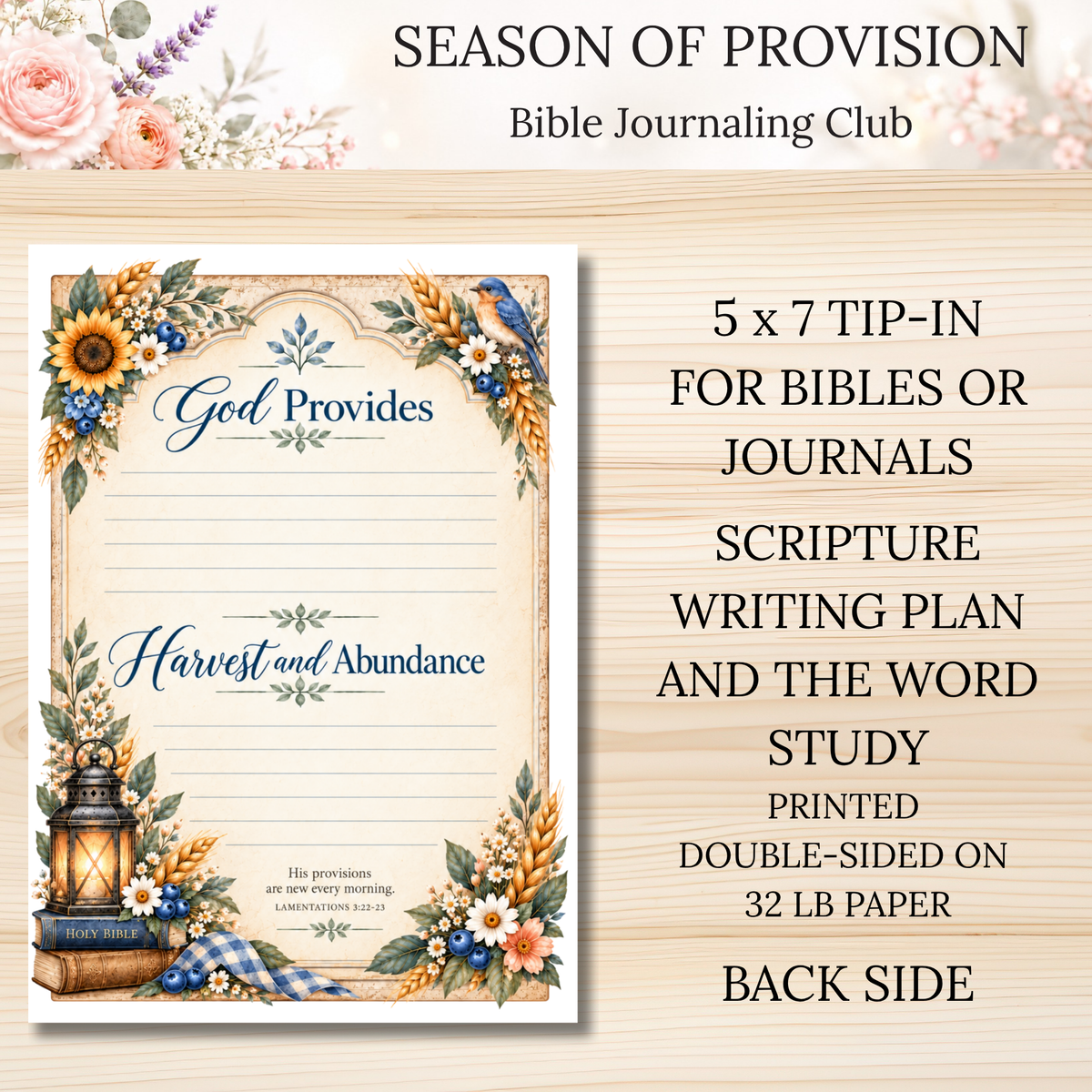Season of Provision || Bible Journaling Club
