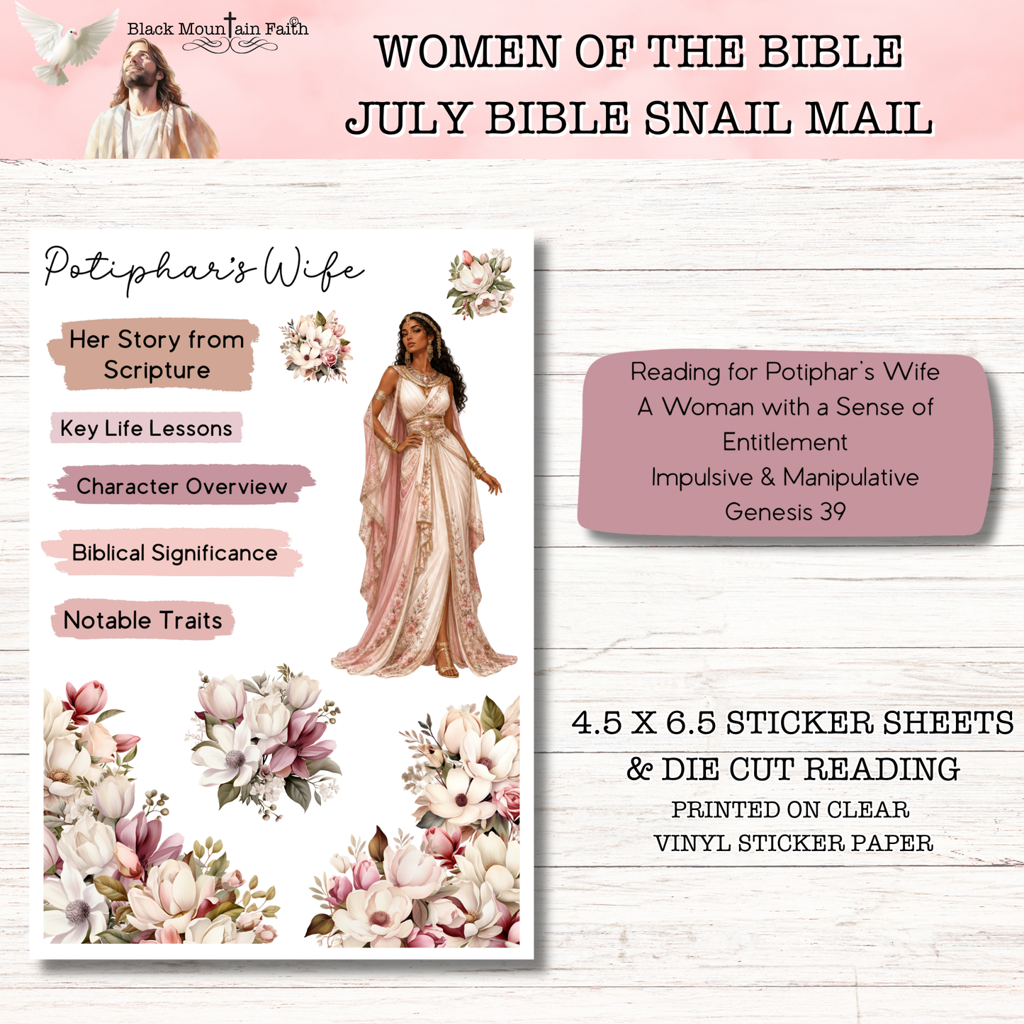 Women of the Bible Snail Mail Stickers JULY EDITION Stand Alone Listing